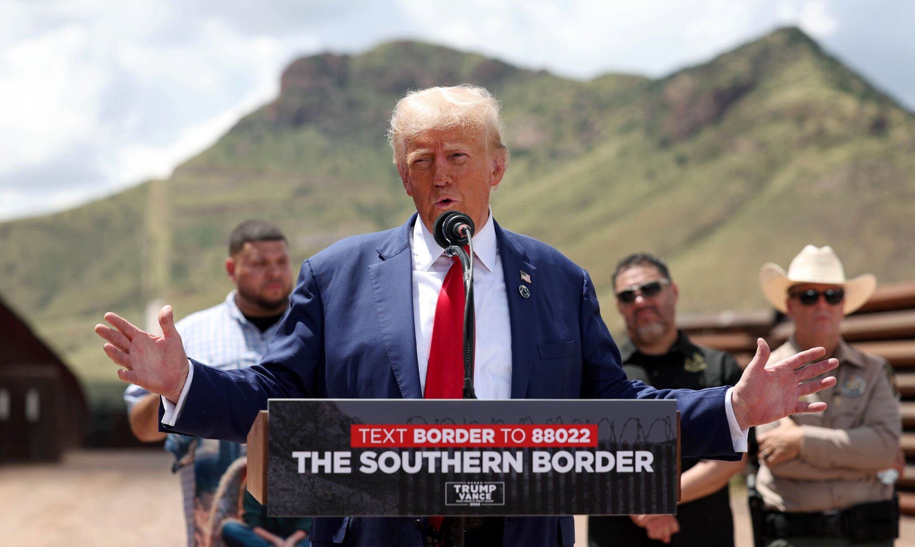 President Donald Trump visits the Southern Border